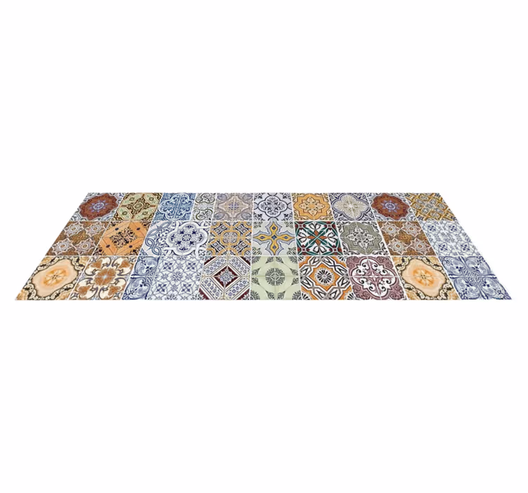 Dywan winylowy do kuchni w stylu eklektycznym patchwork - TenStickers