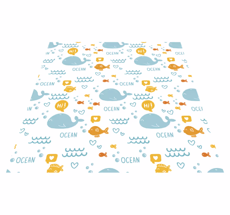 Dywan winylowy zwierzęta kolorowe i wesołe meble oceaniczne - TenStickers