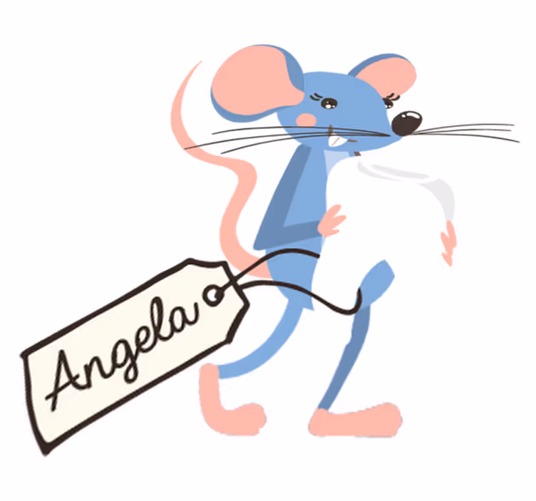 Dywan winylowy zwierzęta niebieska mysz z imieniem - TenStickers