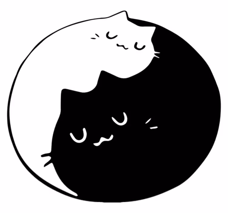 Dywan winylowy zwierzęta koty yin yang - TenStickers