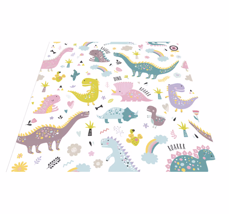 Dywan winylowy zwierzęta dinozaury kallax - TenStickers
