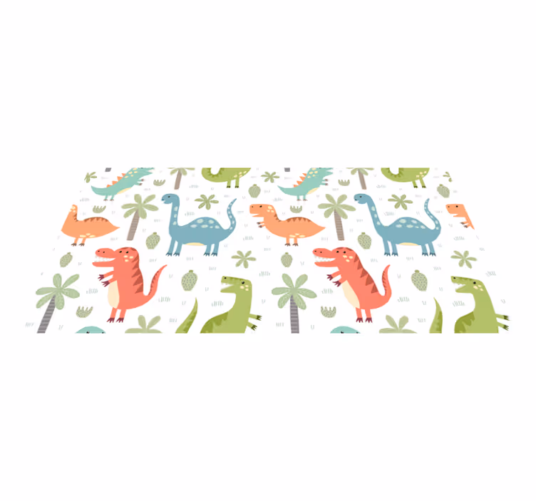 Dywan winylowy zwierzęta wesoły dinozaur kallax - TenStickers