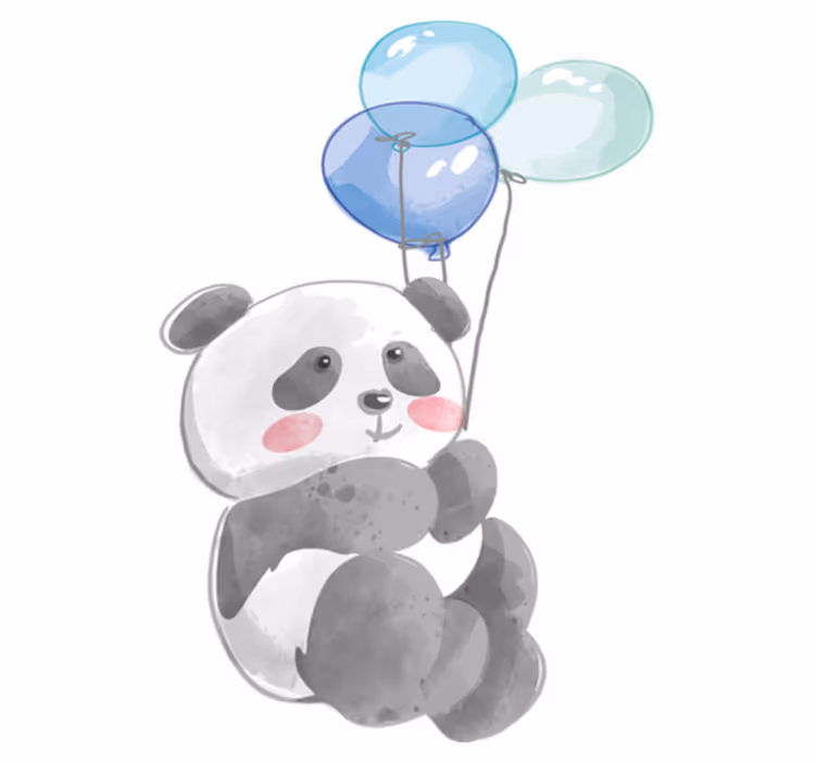 Dywan winylowy zwierzęta dzieci trzymające balony - TenStickers