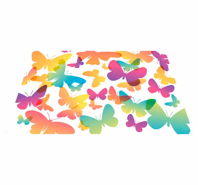 Dywan winylowy zwierzęta motyle w gradiencie - TenStickers