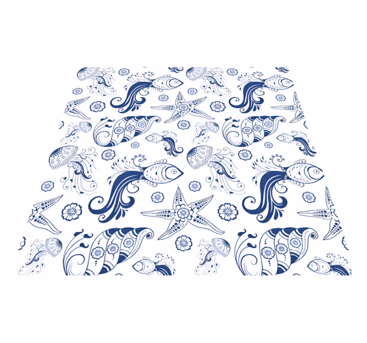 Dywan winylowy zwierzęta Życie morskie w ornamenty - TenStickers