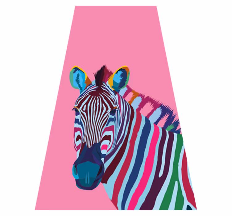 Dywan winylowy zwierzęta zebra pop art iphone - TenStickers