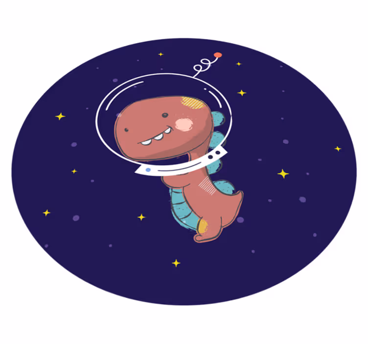 Dywan winylowy zwierzęta t-rex w kosmosie - TenStickers