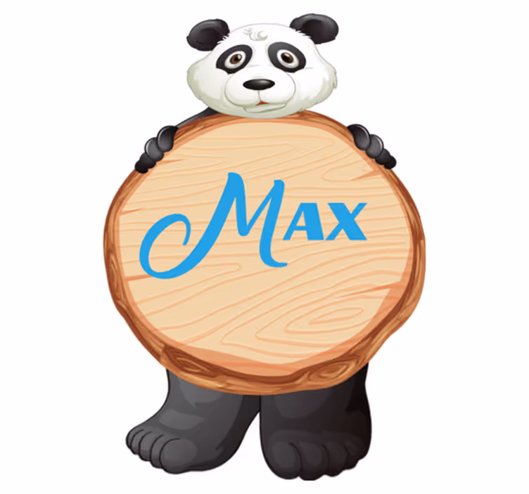 Dywan winylowy zwierzęta panda z imieniem - TenStickers