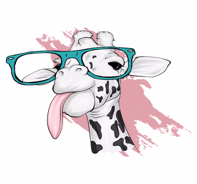 Dywan winylowy zwierzęta giraffe splash w deszczu - TenStickers