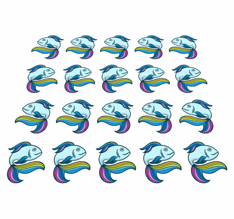 Dywan winylowy zwierzęta ryby neonowe - TenStickers