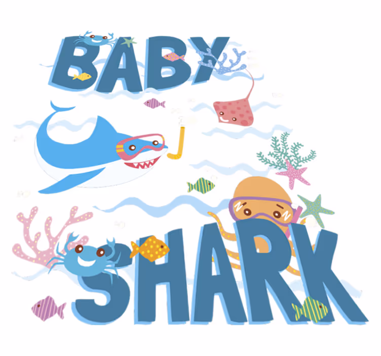 Dywan winylowy zwierzęta rekin w kolorze baby blue - TenStickers