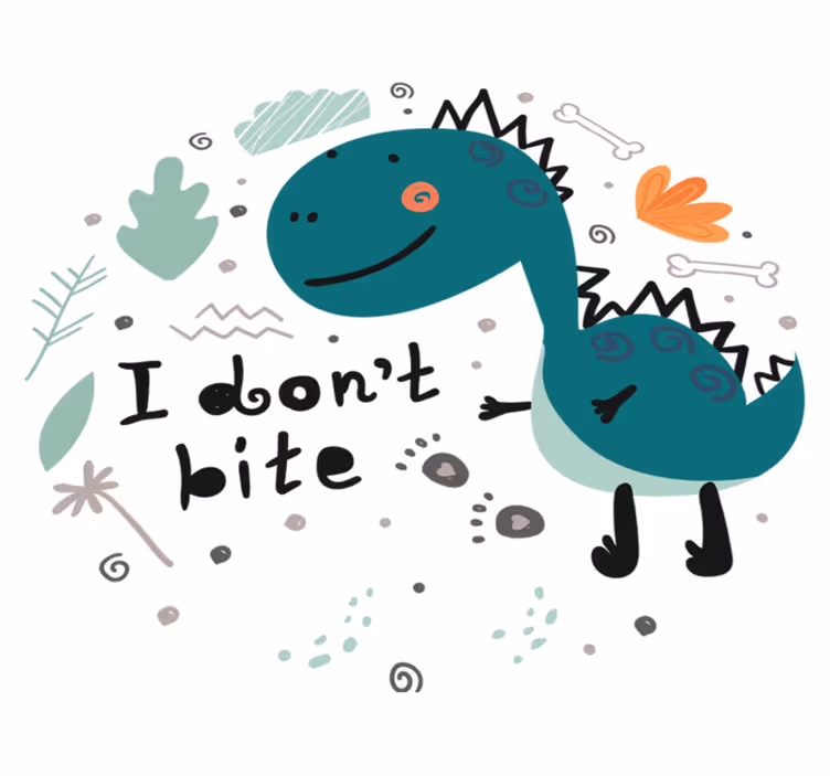 Dywan winylowy zwierzęta zielony uśmiechający dinozaur - TenStickers