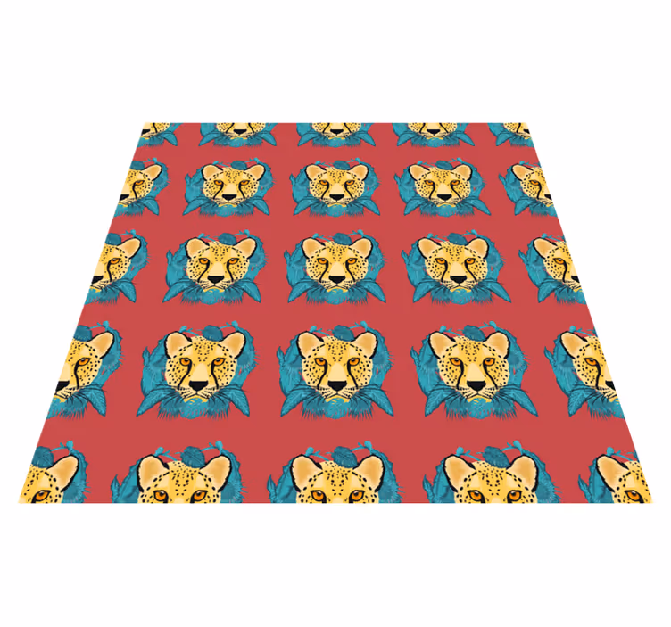Dywan winylowy zwierzęta w orientalnym stylu z leopardem - TenStickers