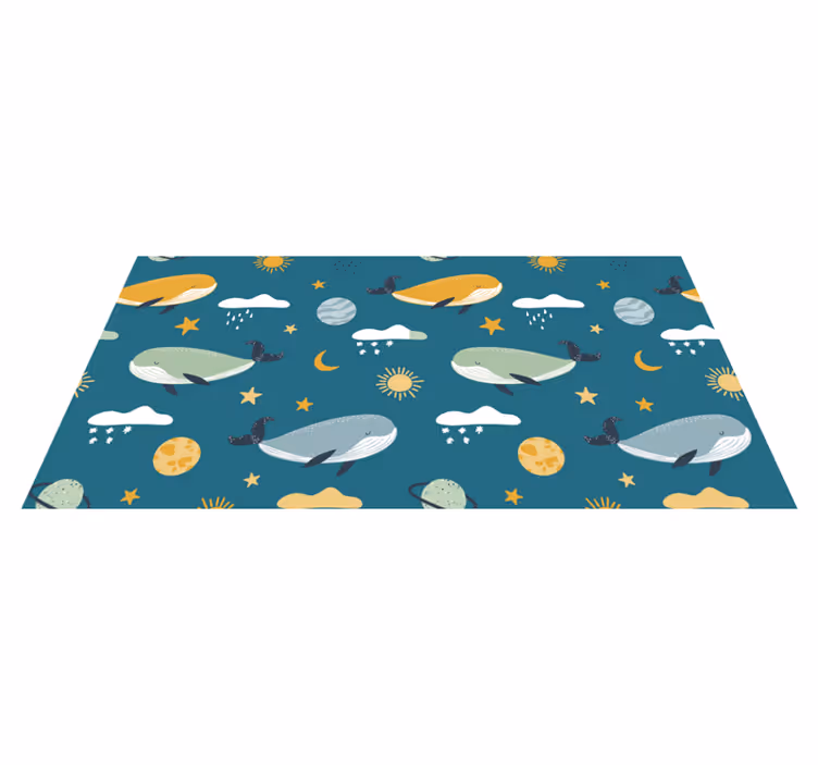 Dywan winylowy zwierzęta w modny wzór wielorybów - TenStickers