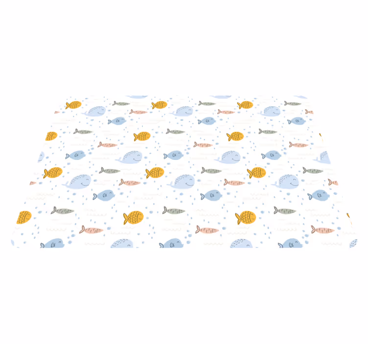 Dywan winylowy zwierzęta ryby w kolorowych rysunkach - TenStickers