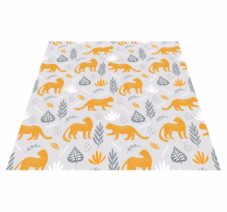 Dywan winylowy zwierzęta wzór z leoparda na jasnym tle - TenStickers