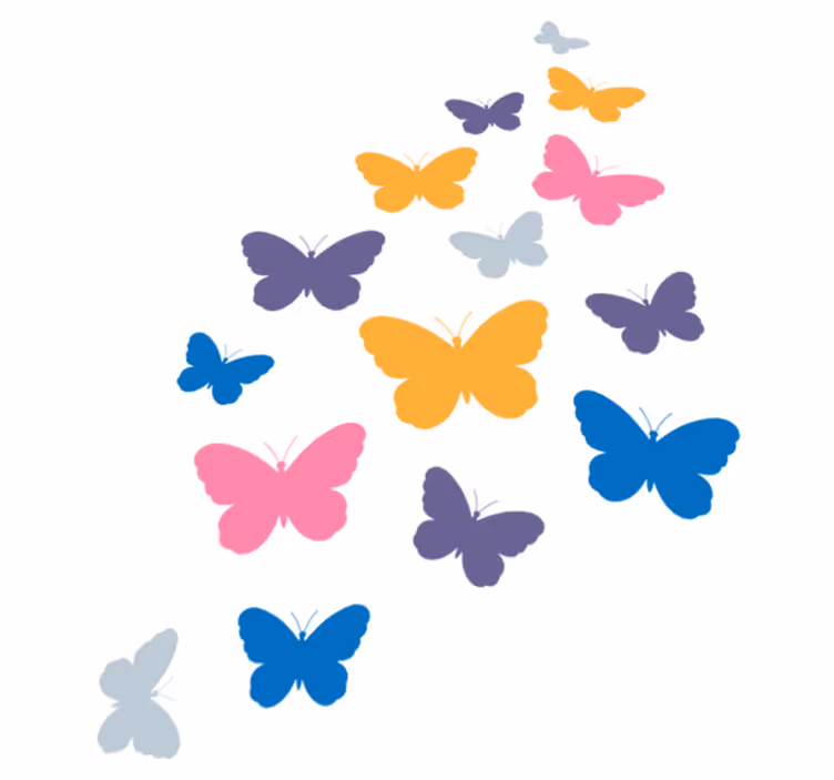 Dywan winylowy zwierzęta motyle w wielu kolorach - TenStickers