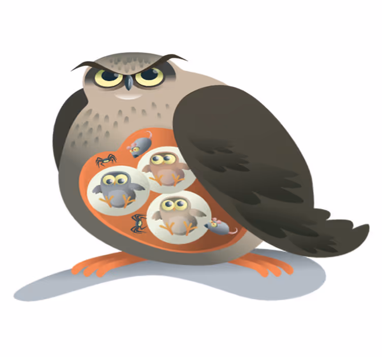 Dywan winylowy zwierzęta matka sowa - TenStickers