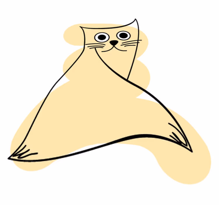 Dywan winylowy zwierzęta beżowy malowany kot - TenStickers
