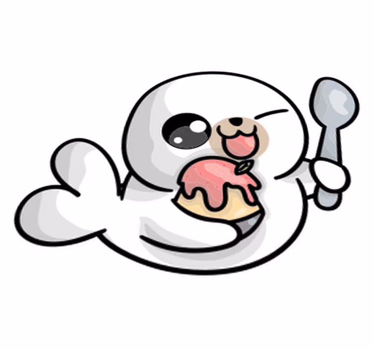 Dywan winylowy zwierzęta anime mały foka - TenStickers