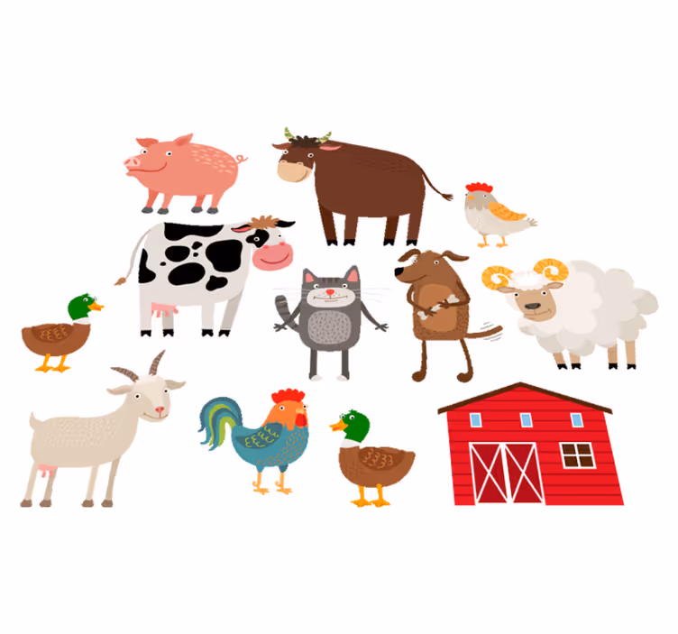 Dywan winylowy zwierzęta zestaw na farmę - TenStickers