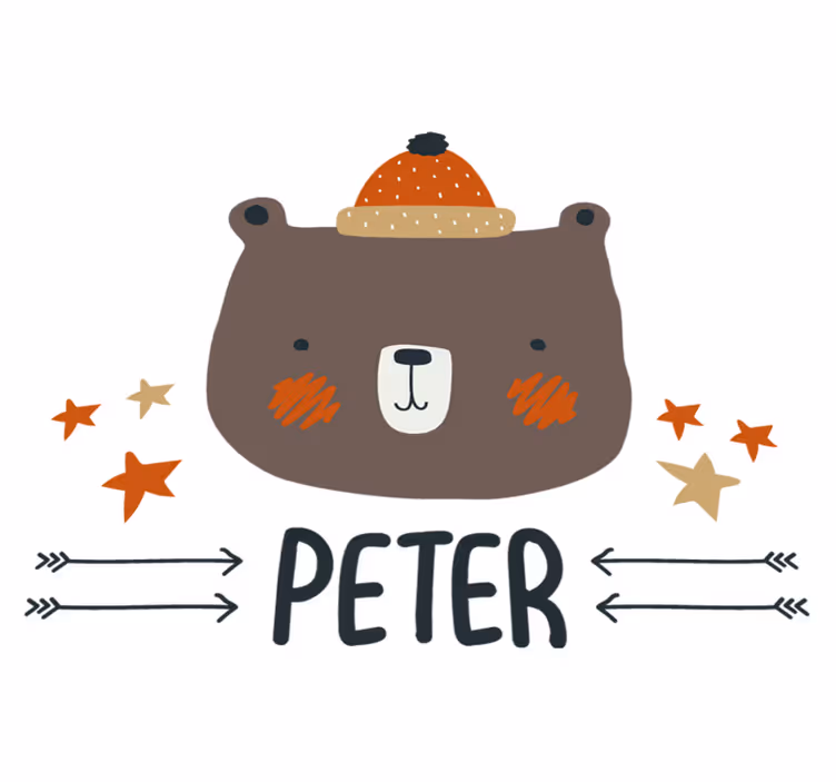 Dywan winylowy zwierzęta z personalizowanym misiem - TenStickers