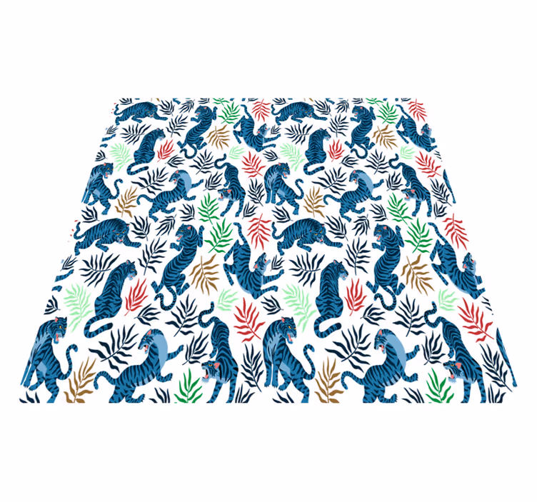 Dywan winylowy zwierzęta kolorowe i niebezpieczne lamparty - TenStickers