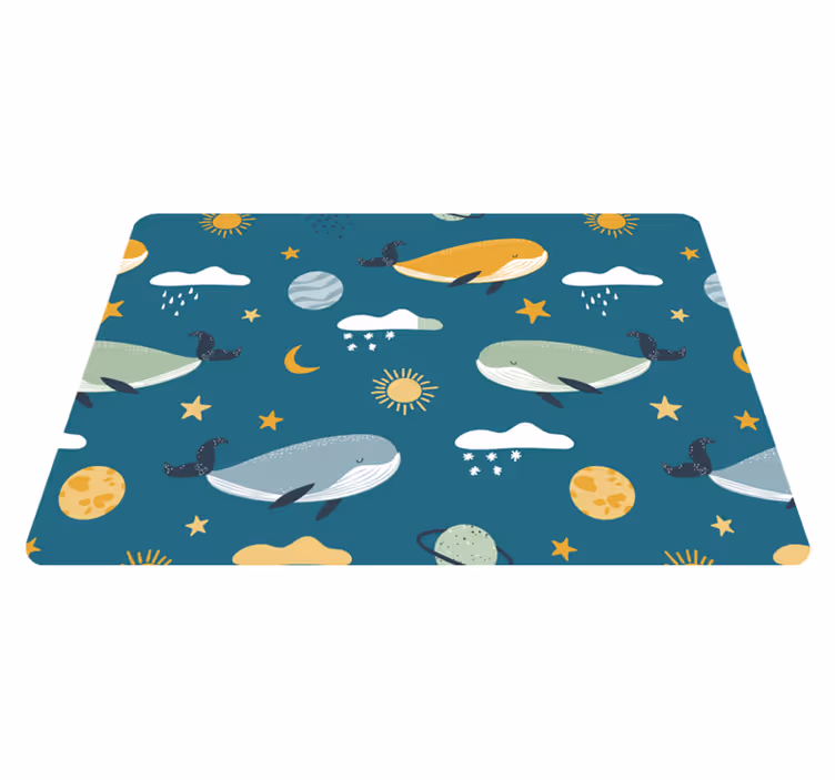 Dywan winylowy zwierzęta w modny wzór wielorybów - TenStickers