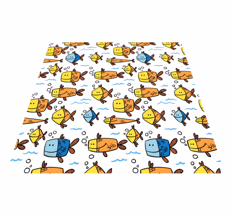 Dywan winylowy zwierzęta rybki w kolorach dla dzieci - TenStickers