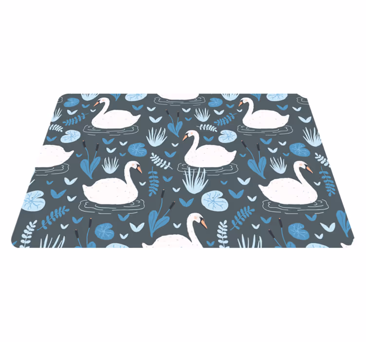 Dywan winylowy zwierzęta wzór eleganckich łabędzi - TenStickers