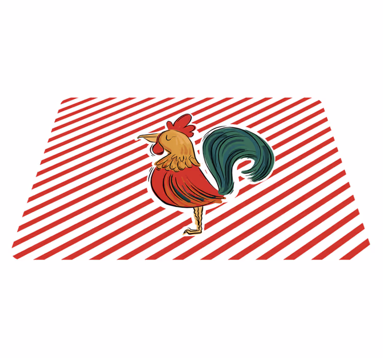 Dywan winylowy zwierzęta z kolorowym kogutem - TenStickers