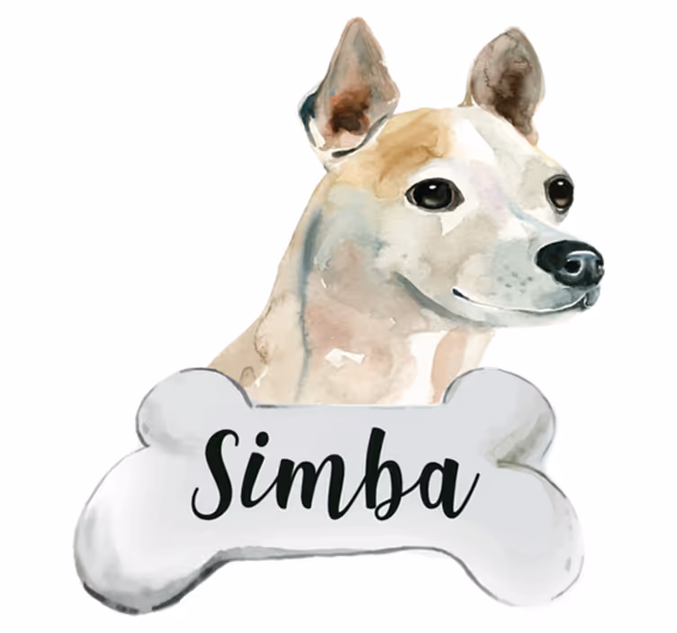 Dywan winylowy zwierzęta pies z imieniem - TenStickers