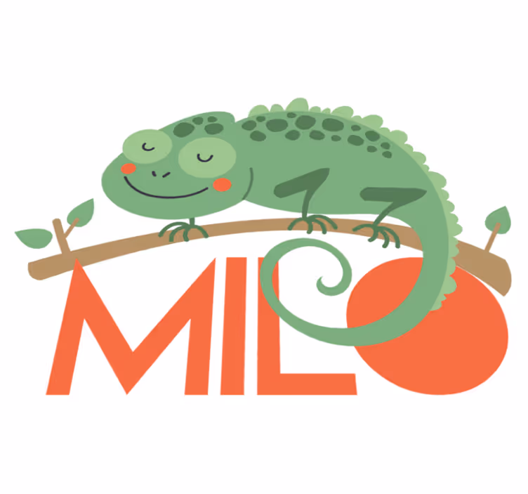 Dywan winylowy zwierzęta kameleon z imieniem - TenStickers