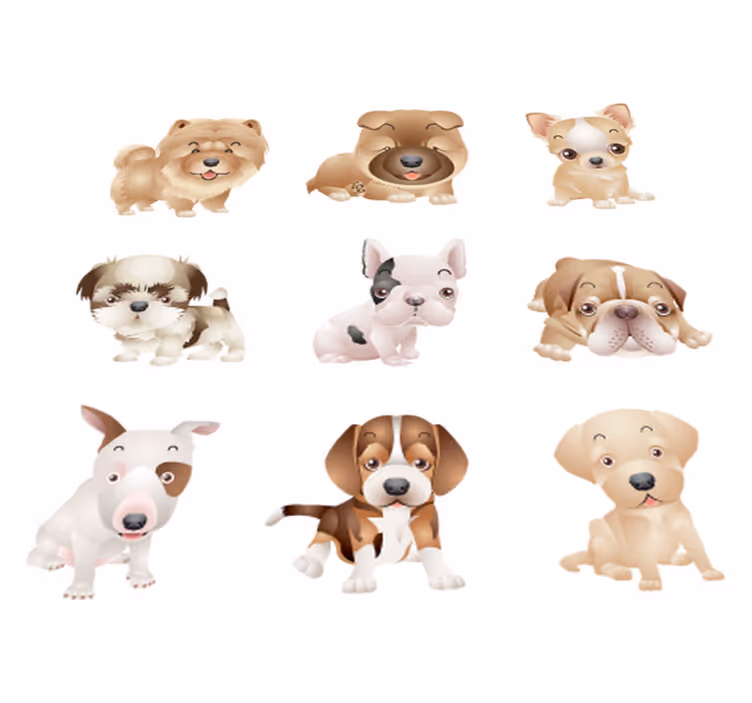 Dywan winylowy zwierzęta słodkie szczeniaki - TenStickers