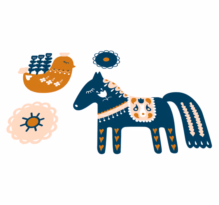 Dywan winylowy zwierzęta kolorowe ludowe zwierzęta - TenStickers