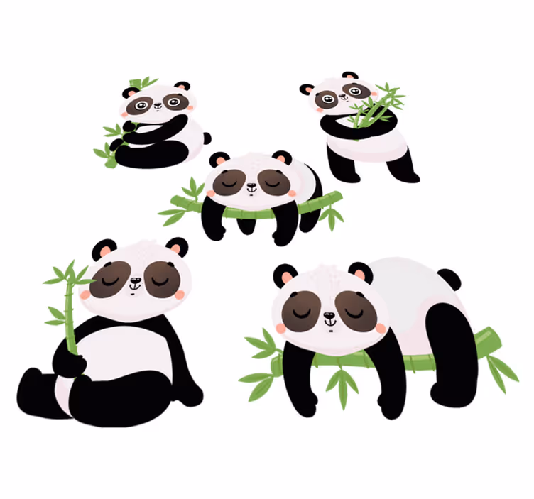 Dywan winylowy zwierzęta z uroczymi pandami - TenStickers