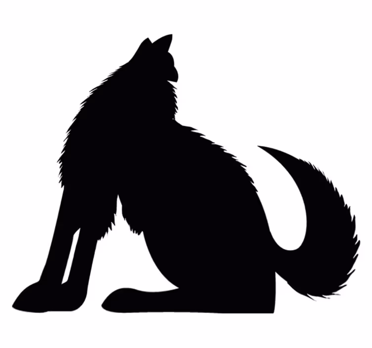 Dywan winylowy zwierzęta sylwetka siedzącego psa - TenStickers
