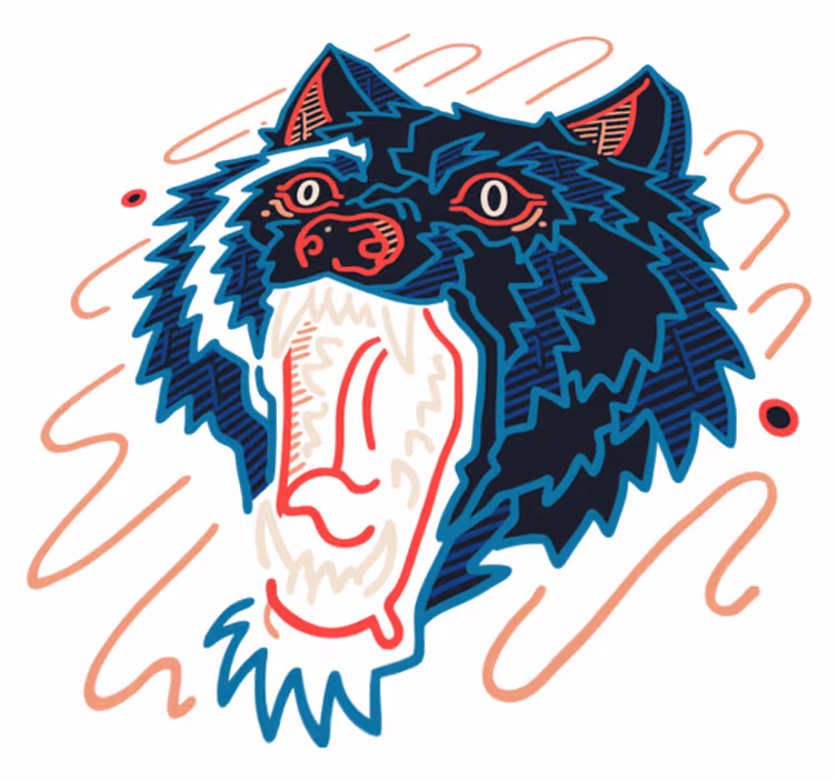 Dywan winylowy zwierzęta grafika wyjącym wilkiem - TenStickers
