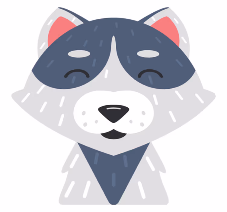 Dywan winylowy zwierzęta uśmiechnięte twarze zwierząt - TenStickers