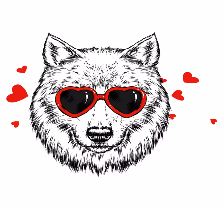 Dywan winylowy zwierzęta emblemat zabawnego wilka - TenStickers