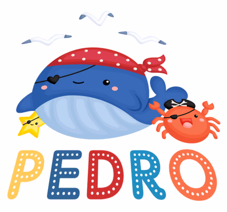 Dywan winylowy zwierzęta urocza piracka waleń - TenStickers