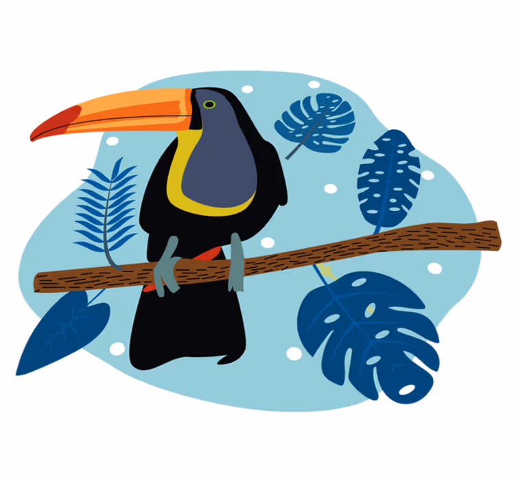 Dywan winylowy zwierzęta tukany na gałęzi - TenStickers