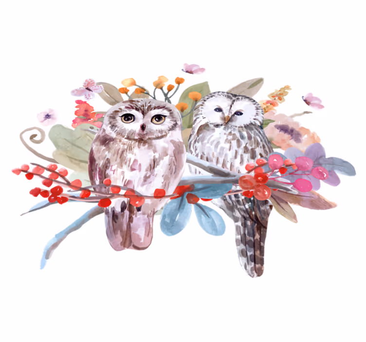 Dywan winylowy zwierzęta sowy w naturze - TenStickers