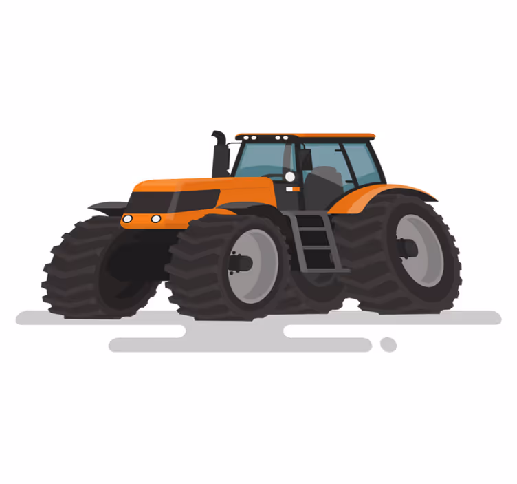 Dywan winylowy zwierzęta traktor z dużymi oponami - TenStickers