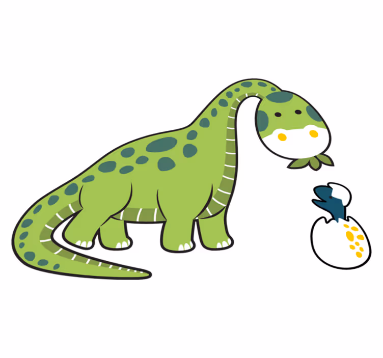 Dywan winylowy zwierzęta uroczy dinozaur wykluwający się - TenStickers