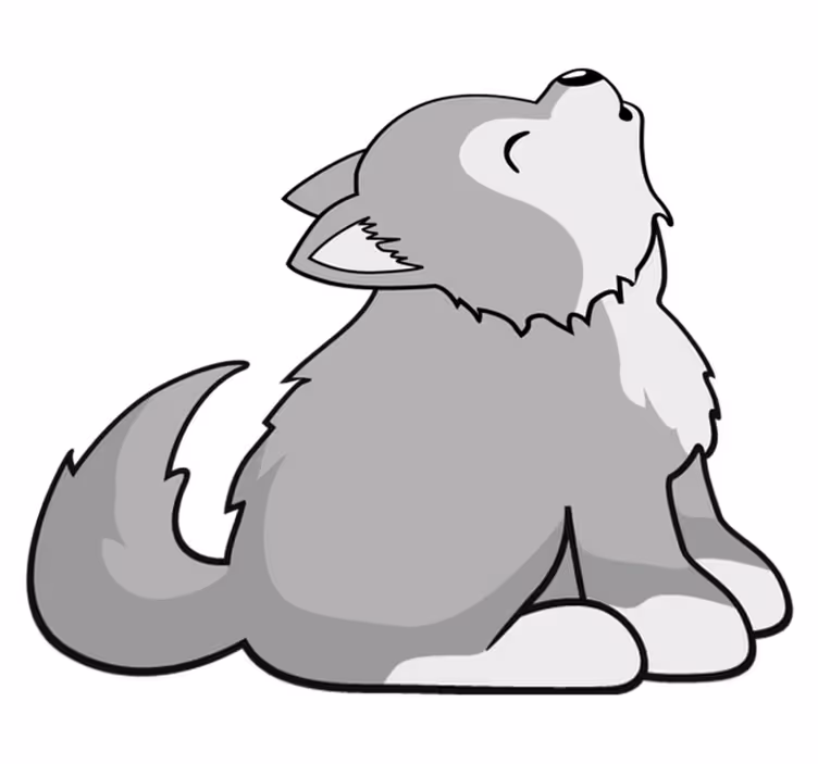 Dywan winylowy zwierzęta ilustracja wyjącym psem - TenStickers