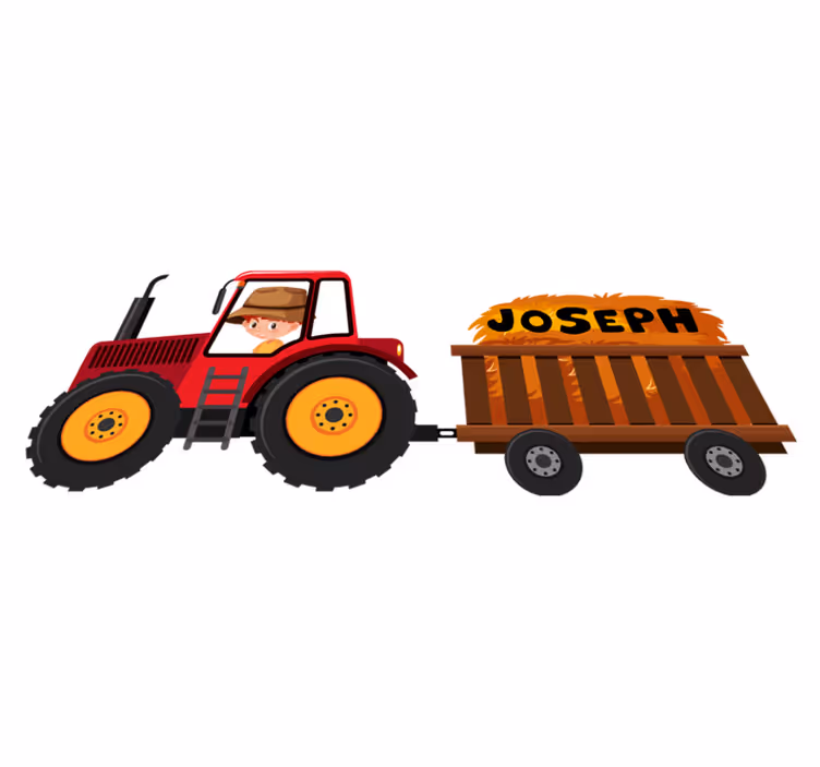 Dywan winylowy zwierzęta traktor z sianem - TenStickers