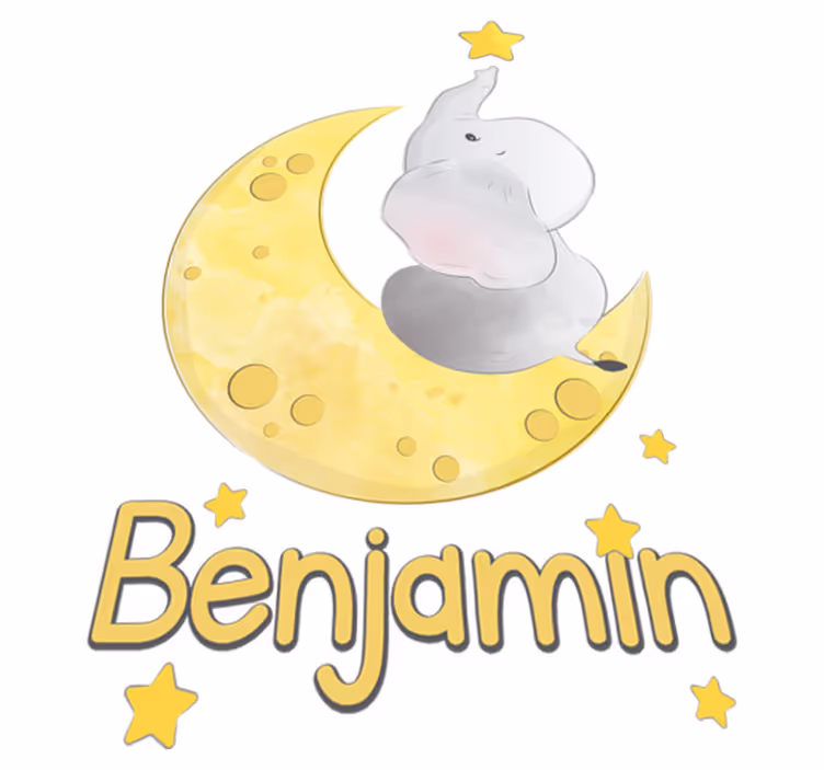 Dywan winylowy zwierzęta księżyc i gwiazdy z imieniem - TenStickers