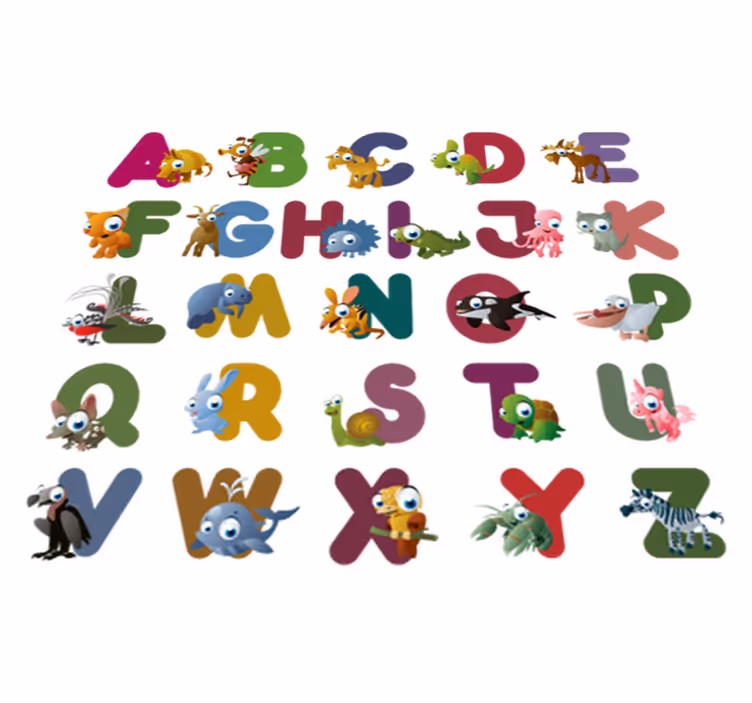 Dywan winylowy zwierzęta alfabet zwierząt - TenStickers