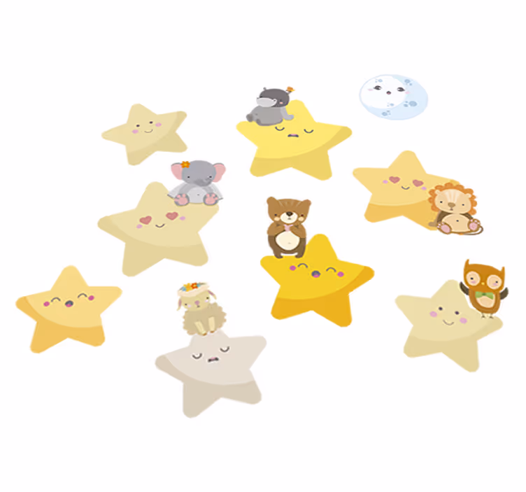 Dywan winylowy zwierzęta gwiazdy do pokoju dziecka - TenStickers